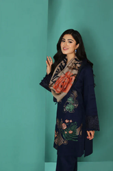 NishatLinen - Winter 3Pcs Dhanak Embroidered Suit - SB0096